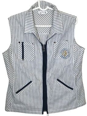 Emotions Striped Zip Vest Women’s Size 13 Nautical Utility Sleeveless Top